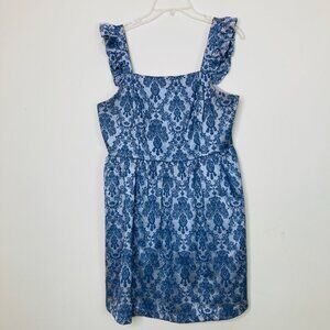 Altar'd State Dress Women's Large Gray Blue Jacquard Print some Pilling as is